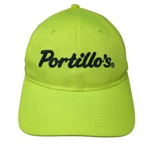 Portillo's Strapback Baseball Cap Green One Size Adjustable Embroidered Apparel